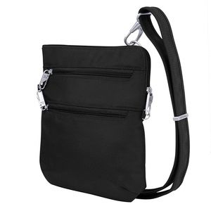 Travelon Anti-Theft Classic Slim Double Zip Black Crossbody NWT